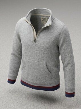 Crewcuts by J. Crew Boys Grey Quarter-Zip Sweatshirt - Size 8